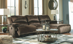 Clonmel Signature Design by Ashley 3-Piece Reclining Sectional with Chaise