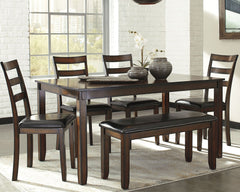 Coviar Dining Table and Chairs with Bench (Set of 6) image