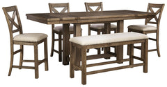 Moriville Signature Design 6-Piece Counter Height Dining Room Package image