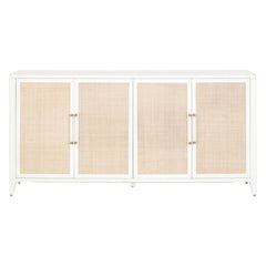 Essentials For Living Traditions Holland Media Sideboard in Matte White/Natural Rattan image