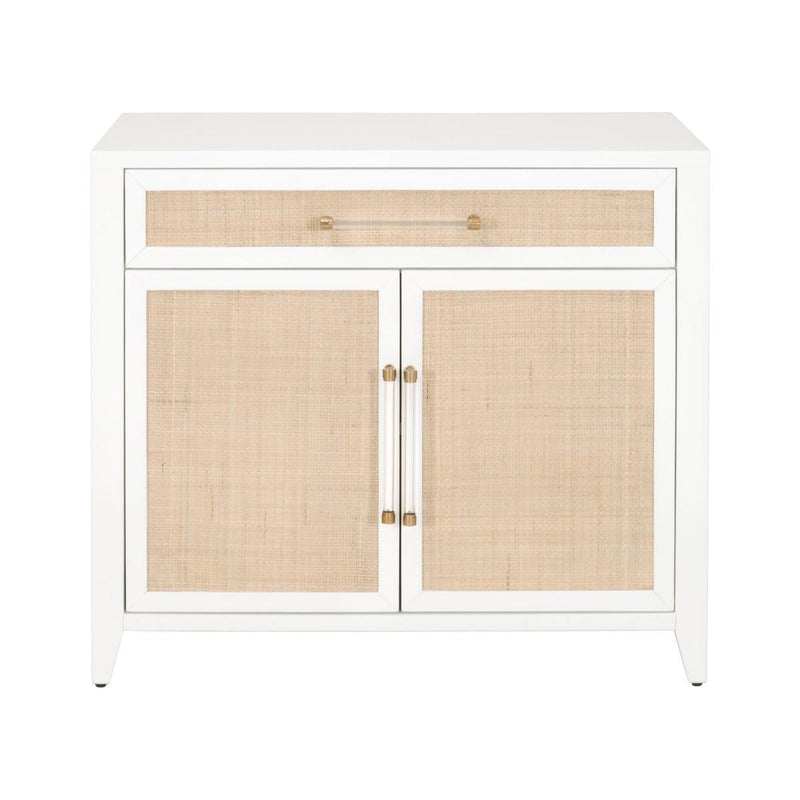 Essentials For Living Traditions Holland Chest in Matte White/Natural Rattan image