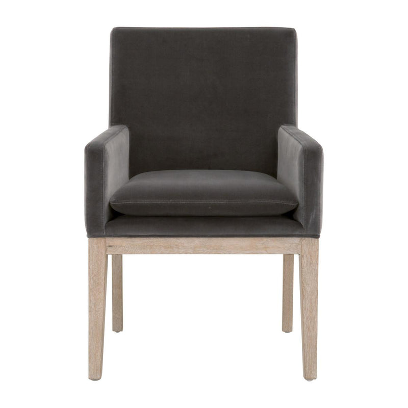 Essentials For Living Stitch & Hand Drake Arm Chair in Dark Dove Velvet (Set of 2) image
