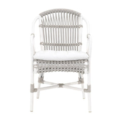 Essentials For Living Woven Lido Outdoor Arm Chair in Taupe & White Flat Rope/White Speckle (Set of 2) image