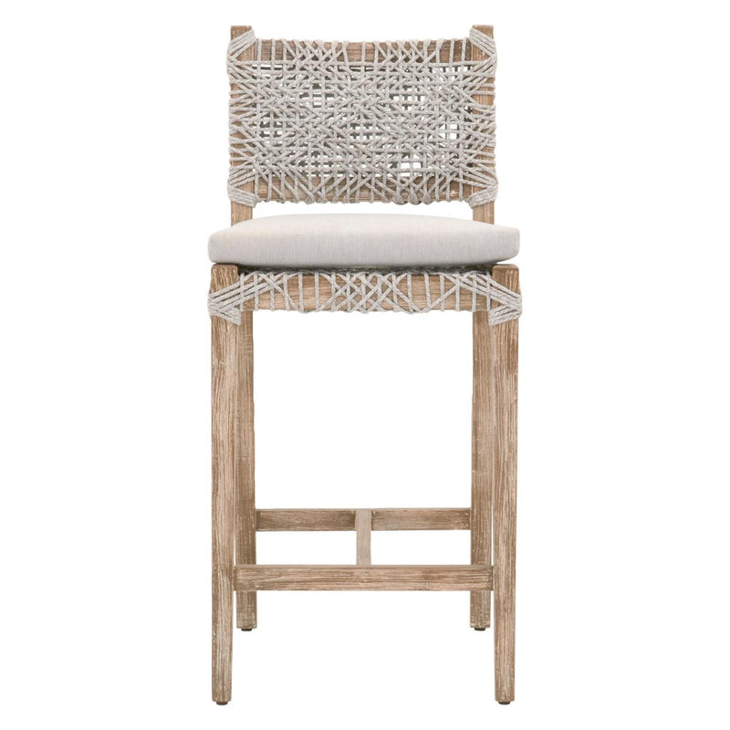 Essentials For Living Woven Costa Counter Stool in Taupe & White Flat Rope/Pumice (Set of 2) image