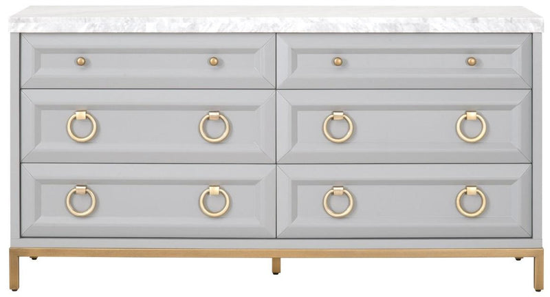 Essentials for Living Traditions Azure Carrera 6-Drawer Double Dresser in Dove Gray image