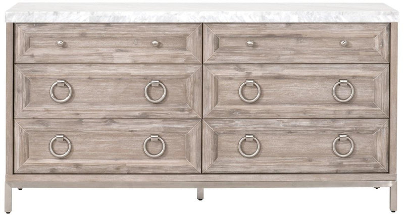 Essentials for Living Traditions Azure Carrera 6-Drawer Double Dresser in Natural Gray Acacia image