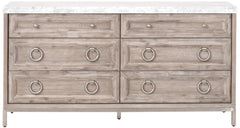 Essentials for Living Traditions Azure Carrera 6-Drawer Double Dresser in Natural Gray Acacia image