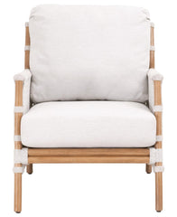 Essentials for Living Woven Bacara Club Chair in White Speckle Rope and Seat, Natural Rattan image