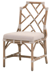 Essentials for Living Woven Bayview Dining Chair in Old Gray Rattan, Pumice, Taupe and White Flat Rope Set of 2 image