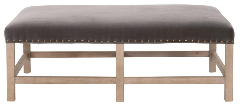 Essentials for Living Stitch and Hand Blakely Upholstered Coffee Table in Dark Dove Velvet, Natural Gray Birch image
