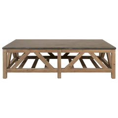 Essentials For Living Bella Antique Coffee Table in Smoke Gray Pine/Blue Stone image