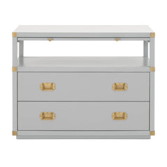 Essentials For Living Traditions Bradley Nightstand in Dove Gray, Brushed Gold image