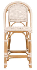 Essentials for Living Woven Brisas Counter Stool in Natural and White Rope, Natural Rattan Set of 2 image