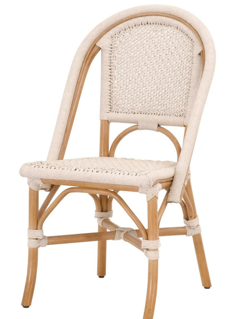 Essentials for Living Woven Brisas Dining Chair in Natural and White Rope, Natural Rattan Set of 2 image