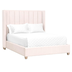 Essentials For Living Villa Chandler Queen Bed in Cream Velvet/Natural Gray image