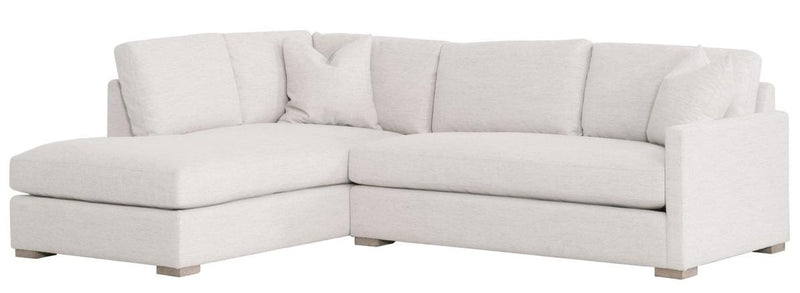 Essentials for Living Stitch & Hand - Upholstery Clara 103" Slim Arm LF Sectional in Stone Basketweave, Natural Gray Oak image