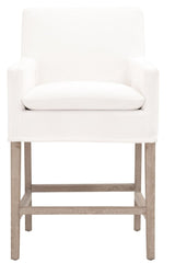 Essentials for Living Stitch and Hand Drake Slipcover Counter Stool in LiveSmart Peyton-Pearl, Natural Gray Oak image