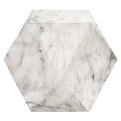 Essentials for Living District Facet Accent Table in Ivory Marble image