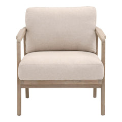 Essentials for Living Bella Antique Harbor Club Chair in Flax Linen, White Rope, Smoke Gray Oak image