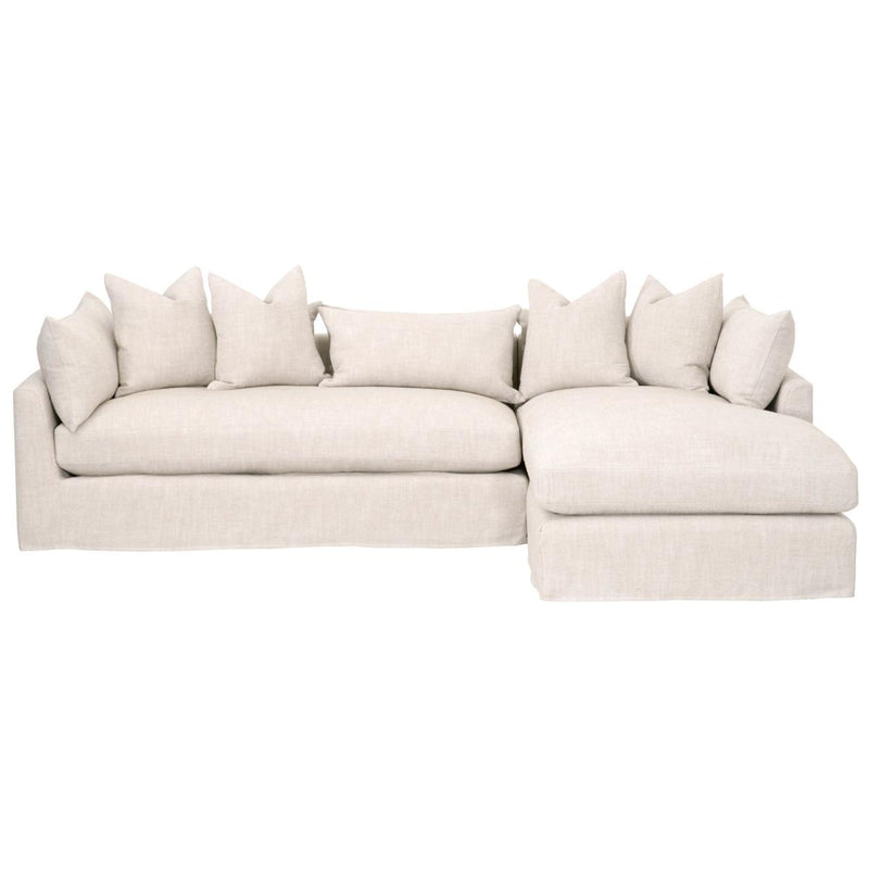 Essentials For Living Stitch & Hand Haven 110" RF Lounge Slipcover Sofa in Bisque Fabric/Espresso image