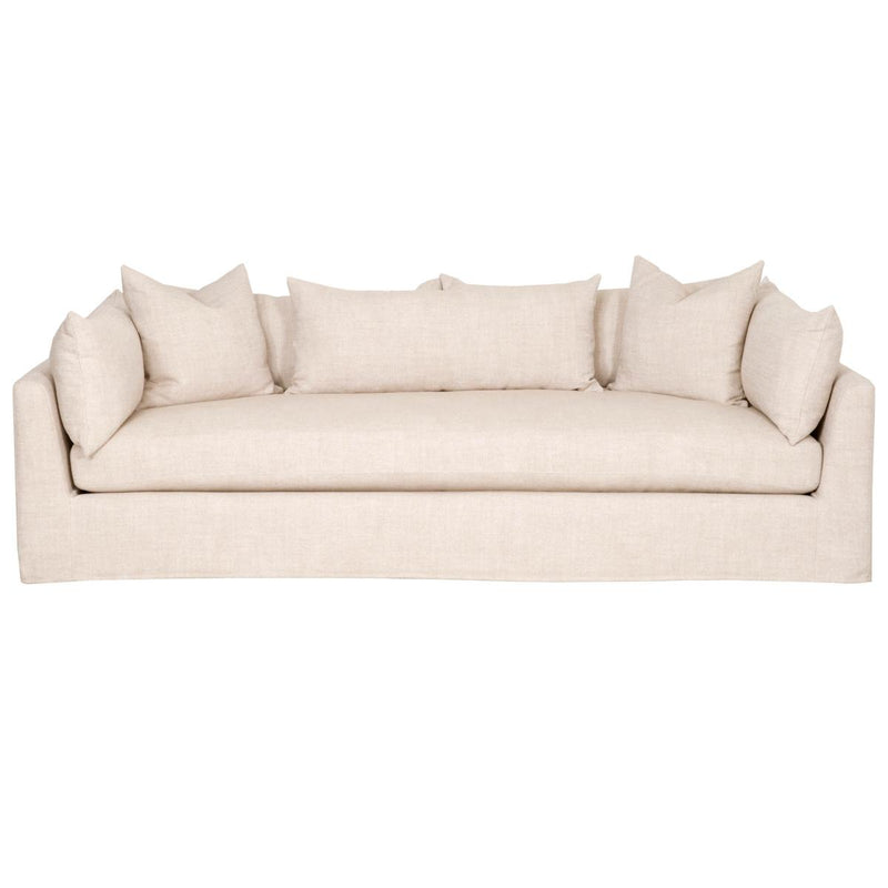 Essentials For Living Stitch & Hand Haven 95" Lounge Slipcover Sofa in Bisque Fabric/Espresso image