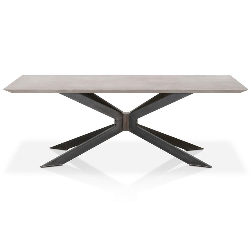 Essentials For Living District Industry Rectangle Dining Table in Ash Grey Concrete/Distressed Black Iron image