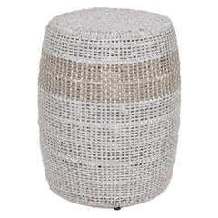 Essentials For Living Woven Loom Accent Table in Taupe & White Flat Rope, Taupe Stripe image
