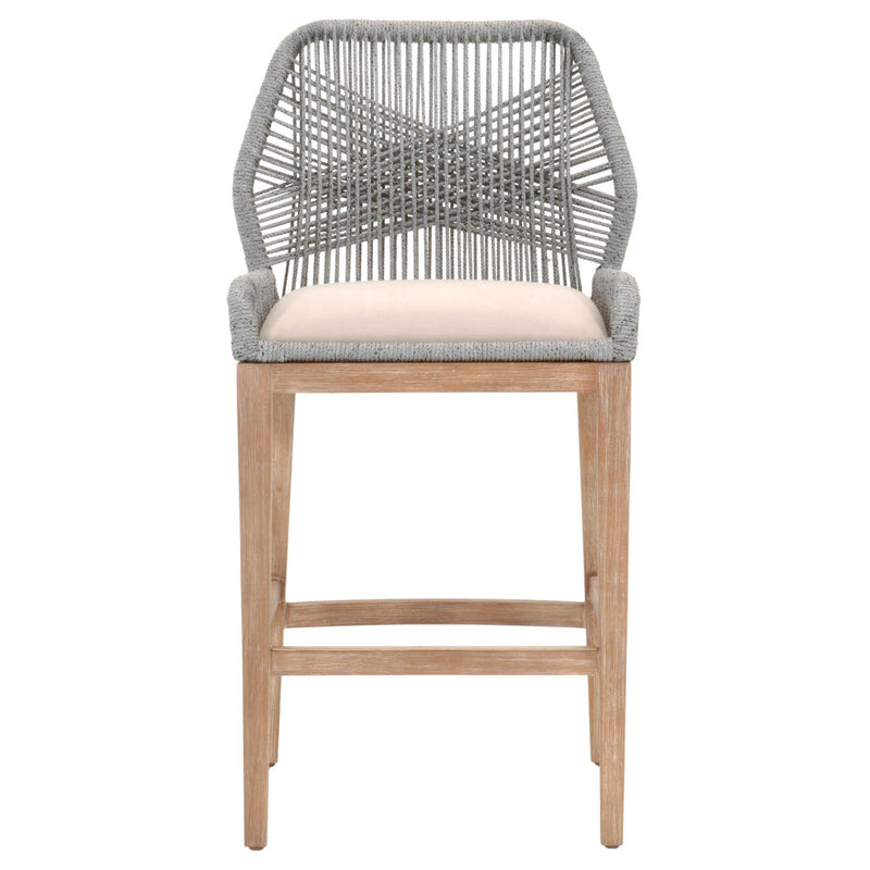 Essentials For Living Woven Loom Barstool in Platinum Rope/Natural Gray image