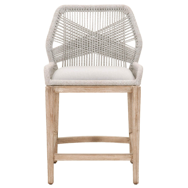 Essentials For Living Woven Loom Counter Stool in Taupe & White/Natural Gray image