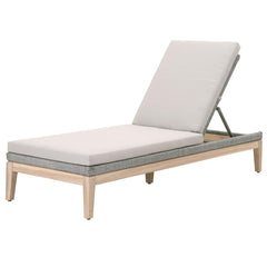Essentials For Living Woven Loom Outdoor Chaise in Platinum Rope/Gray Teak image