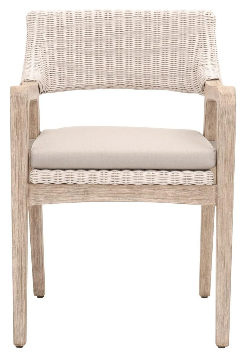 Essentials for Living Woven Lucia Arm Chair in White Wash, Light Gray, Natural Gray Mahogany image