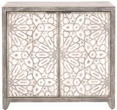 Essentials for Living Lotus Moroc Media Cabinet in Brushed Gray Mango / White Wash image