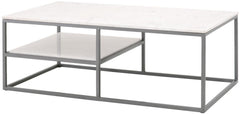 Essentials for Living L'Object Perch Coffee Table in White Marble / Gunmetal image