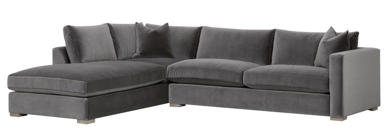 Essentials for Living Stitch & Hand - Upholstery Rocco 120" Grand LF Sectional in Dark Dove Velvet, Natural Gray Birch image