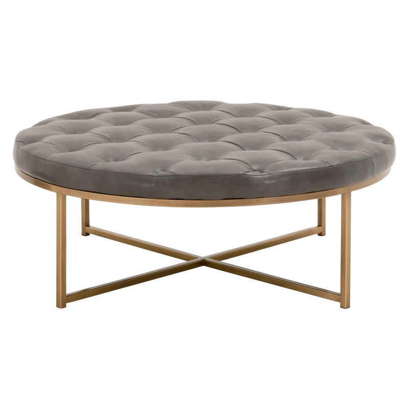 Essentials for Living District Rochelle Upholstered Coffee Table in Alloy Synthetic / Brass image