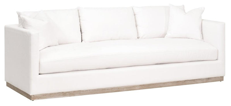 Essentials for Living Stitch & Hand - Upholstery Siena 96" Plinth Base Sofa in LiveSmart Machale-Ivory, Natural Gray Oak image
