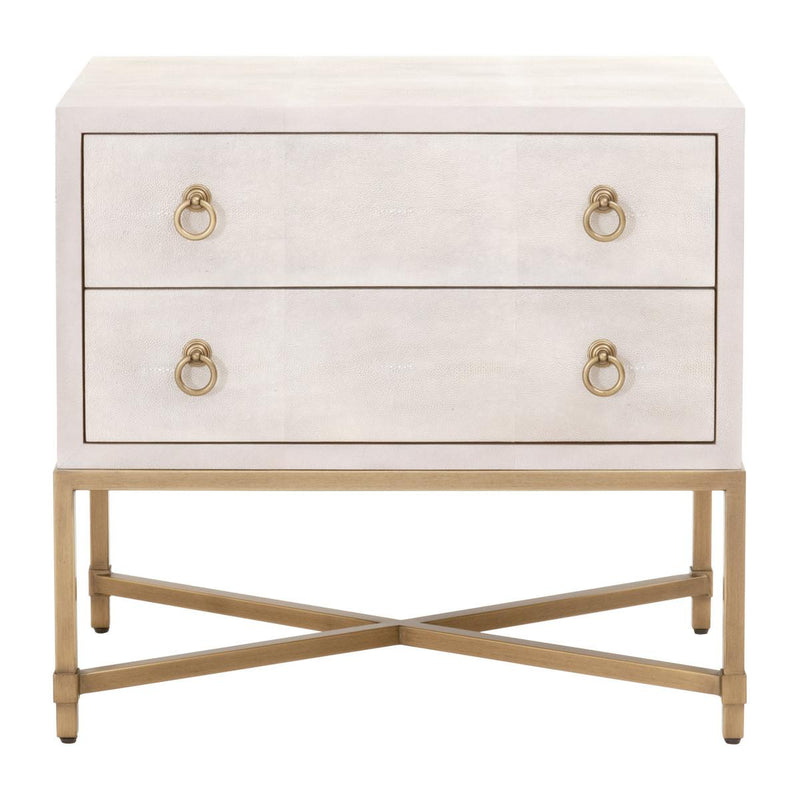 Essentials for Living Traditions Strand Shagreen 2-Drawer Nightstand in White Shagreen image