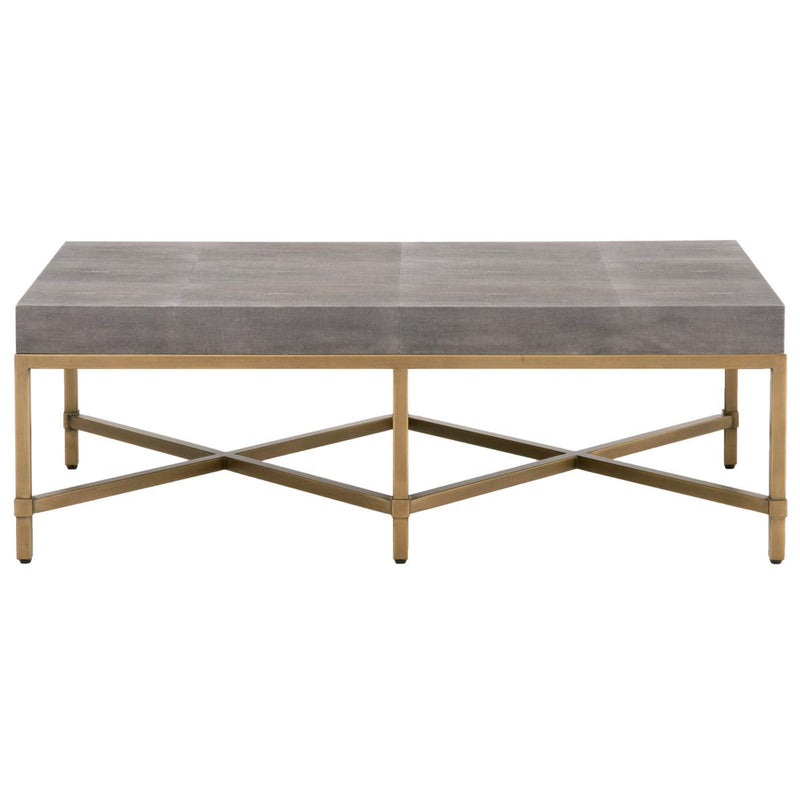 Essentials For Living Traditions Strand Shagreen Coffee Table in Gray Shagreen/Brushed Gold image