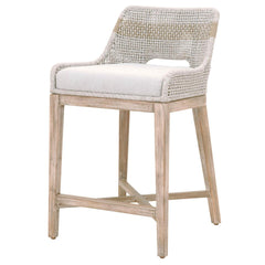Essentials For Living Woven Tapestry Counter Stool in Taupe & White Flat Rope image