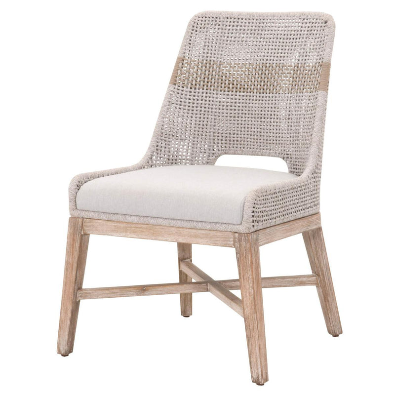 Essentials For Living Woven Tapestry Dining Chair (Set of 2) in Taupe & White Flat Rope image