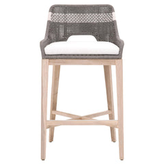 Essentials For Living Woven Tapestry Outdoor Barstool in Dove Flat Rope image