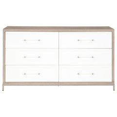 Essentials For Living Traditions Stella Double Dresser in Natural Gray, Matte White, Brushed Stainless Steel image