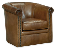 Axton Swivel Leather Club Chair image