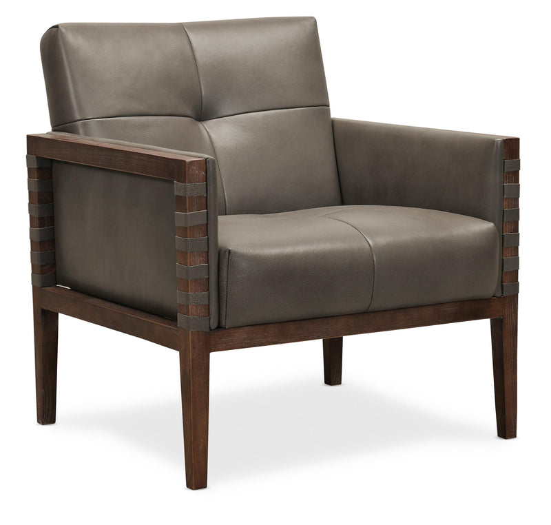 Carverdale Leather Club Chair w/Wood Frame - CC401-095 image
