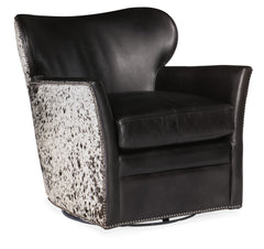 Kato Leather Swivel Chair w/ Salt Pepper HOH image