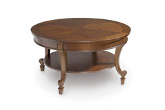 Magnussen Furniture Aidan Wood Round Cocktail Table in Cinnamon image