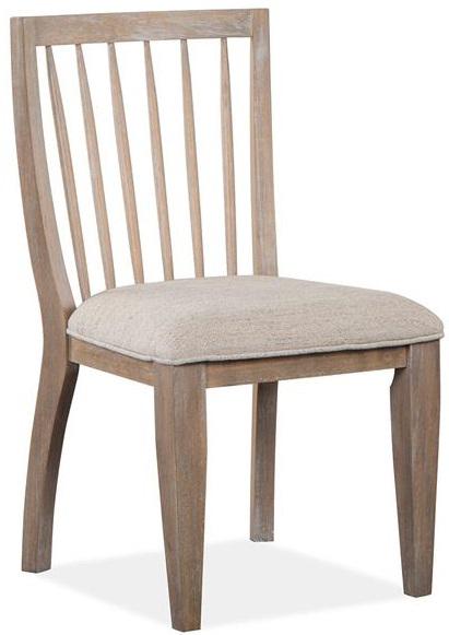 Magnussen Furniture Ainsley Dining Side Chair w/Upholstered Seat in Cerused Khaki (Set of 2) image