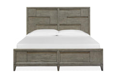 Magnussen Furniture Atelier Queen Panel Bed in Nouveau Grey, Palladium Metal image