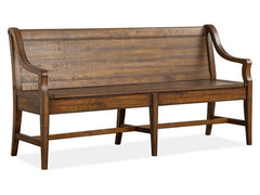 Magnussen Furniture Bay Creek Bench with Back in Toasted Nutmeg image