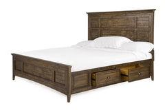 Magnussen Furniture Bay Creek King Panel Bed with Storage Rails in Toasted Nutmeg image